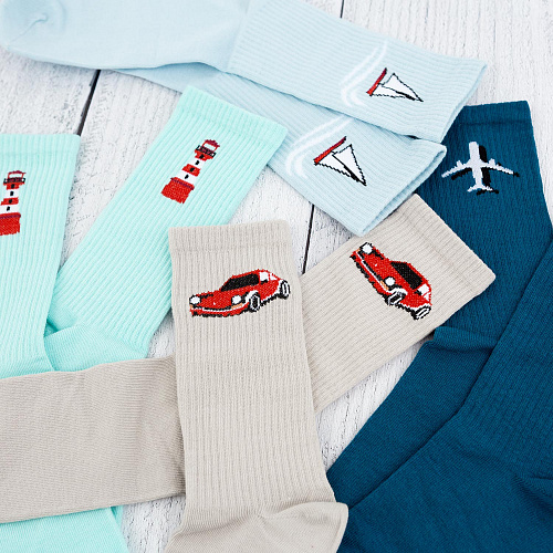 Носки "Путешествия" самолет, разм.40-45