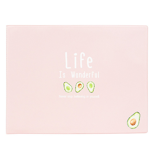 Обложка на зачетную книжку "Life is - pink and avocado"